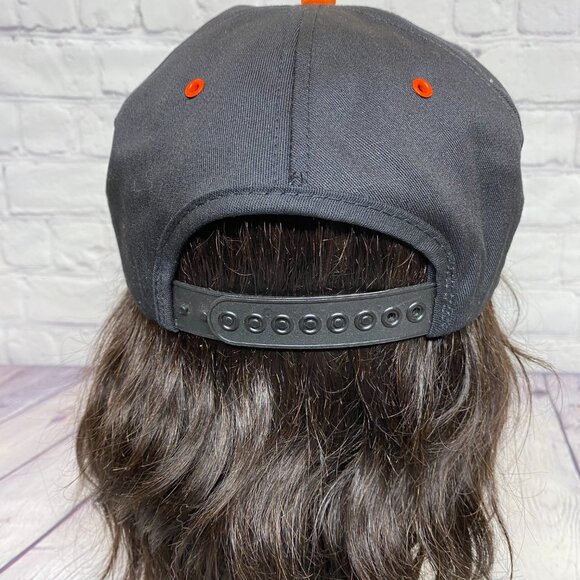 Vintage K Products Farmer Hat Cap Snapback Black Orange The Pioneer Calgary - Picture 3 of 9